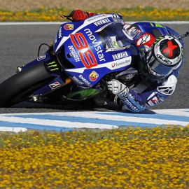 Jorge Lorenzo, durante la segunda jornada de entrenamientos del Gran Premio de Jerez. - EFE