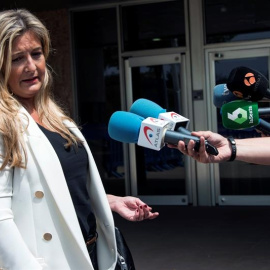 La abogada de Manos Limpias, Virginia López Negrete, a su llegada a la EBAP, donde se celebra el juicio por el caso Nóos. EFE/CATI CLADERA