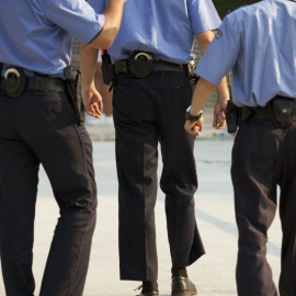 Varios vigilantes de seguridad privada. E.P.