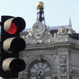 Detalle de la fachada del Banco de España. E.P.