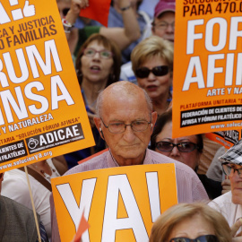 Manifestación de afectados por la estafa de Fórum y Afinsa. EFE