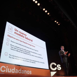 El líder de Ciudadanos, Albert Rivera, durante el acto de presentación del nuevo modelo laboral / Ciudadanos