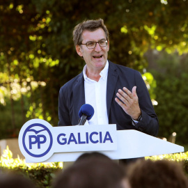 Alberto Núñez-Feijóo durante su comparecencia angte la JUnta Directiva del PP gallego de esta tarde para anunciar su intención de no concurrir en la carrera para relevar a Mariano Rajoy como líder del PP. EFE/ Xoán Rey