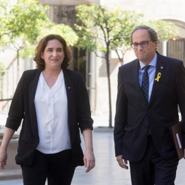 Ada Colau i Quim Torra es reuneixen per primer cop al Palau de la Generalitat / EFE Marta Pérez