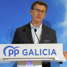 El presidente de la Xunta de Galicia, Alberto Núñez Feijóo, valora los resultados de las elecciones municipales y europeas. /EFE