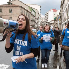 Protesta de funcionarias de la Justicia. / EFE