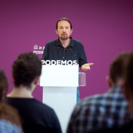 Pablo Iglesias en rueda de prensa para valorar los resultados del 26-M / EFE