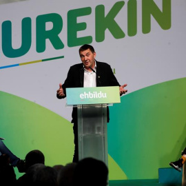 24/05/2019 - El coordinador general de EH Bildu, Arnaldo Otegi, durante el acto de cierre de la campaña electoral en San Sebastián | EFE/ Javier Etxezarreta