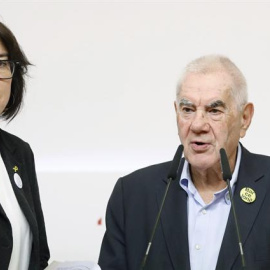 L'alcaldable a Barcelona per ERC, Ernest Maragall, i l'eurodiputada republicana, Diana Riba. EFE/Andreu Dalmau