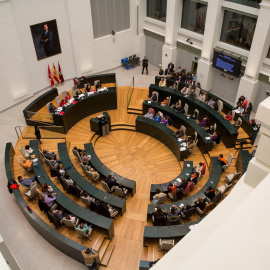 Vista del salón de plenos del Ayuntamiento de Madrid durante el pleno abierto a todos los ciudadanos en el que se ha debatido propuestas y preguntas formuladas por los vecinos de la ciudad. EFE/David Fernandez