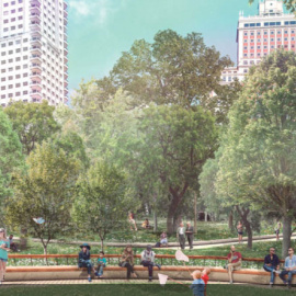 Recreación de la futura Plaza de España.