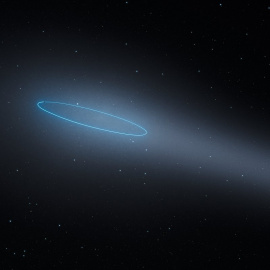Representación artística del asteroide binario-cometa 288P./ESA/STScI