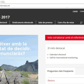 Pàgina oficial del referèndum que el jutge va ordenar desactivar