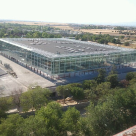 El pabellón Andrés Torrejón de Móstoles, paralizado desde 2015.