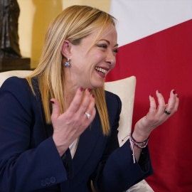 La primera ministra italiana, Giorgia Meloni, durante un acto en Londres (Reino Unido), a 27 de abril de 2023.