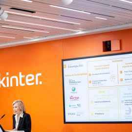 La consejera delegada de Bankinter, María Dolores Dancausa, en la presentación de resultados del banco en el primer trimestre de 2022.
