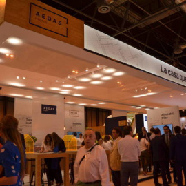 Imagen del 'stand' de Aedas Homes en el Salón Inmobiliario de Madrid.