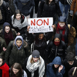 Un momento de una de las manifestaciones contra la reforma laboral en París. - AFP
