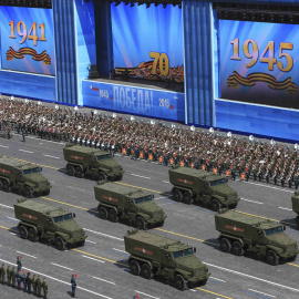 Russian Typhoon-U all-terrain armoured vehicles with enhanced protection drive during the Victory Day parade at Red Square in Moscow. REUTERS/Host Photo Agency/RIA Novosti