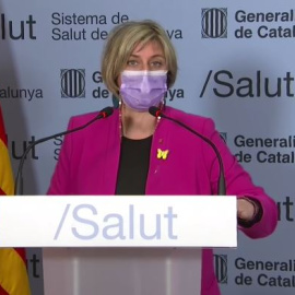 La consellera de Salut, Alba Vergés, en la roda de premsa d'aquest dilluns.