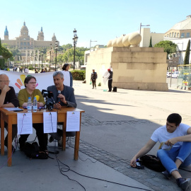 Roda de premsa de la plataforma La Fira o la Vida. ESPERANZA ESCRIBANO
