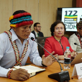 Nelton Yankur, presidente del Pueblo Achuar del Pastaza-FENAP, Loreto (Perú)/ Comunicación CIDH.