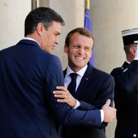 Sánchez y Macron, en el Elíseo este sábado. REUTERS/Pascal Rossignol