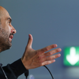 Guardiola, durante la rueda de prensa. Reuters / Michaela Rehle