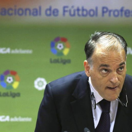 Javier Tebas, este lunes. EFE/Sergio Barrenechea