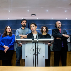 Los diputados de En Marea, integrados en el grupo de Podemos, durante una rueda de prensa en el COngreso.- PODEMOS/ DANI GAGO