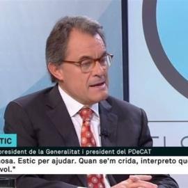 Artur Mas durante la entrevista en TV3.