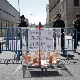 Acción de la plataforma PPiiNA reclamando permisos de paternidad y maternidad iguales e intransferibles en la entrada del Congreso / PPiiNA