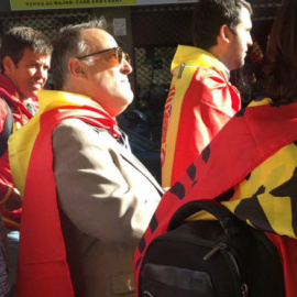 Javier Tebas, en la manifestació unionista de Barcelona