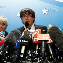 El expresident catalán, Carles Puigdemont, en su comparecencia en el Press Club Brussels Europe, en la capital belga. REUTERS/Yves Herman