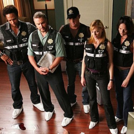 El equipo de la Policía científica de Las Vegas, de la serie 'CSI'.