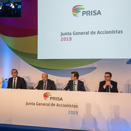 Imagen de la junta de accionistas de Prisa.
