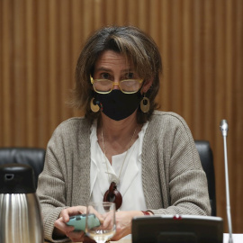 La vicepresidenta cuarta del Gobierno y ministra para la Transición Ecológica, Teresa Ribera, comparece en la Comisión de Transición Ecológica y Reto Demográfico del Congreso de los Diputados.