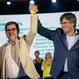 Jordi Sànchez i Carles Puigdemont, al Congrés de JxCat.