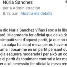 Entrada de Facebook de Nuria Sánchez-Viñas.