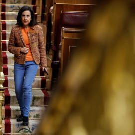 La portavoz del PSOE Margarita Robles, durante su intervención en el pleno del Congreso de los Diputados. EFE/Juan Carlos Hidalgo