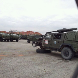 Imagen del vehículo blindado 'Lince' en el que viajaba Iván Ramos.