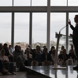 El presidente del PP, Alberto Núñez Feijóo, durante un mitin en València, a 11 de mayo de 2023.