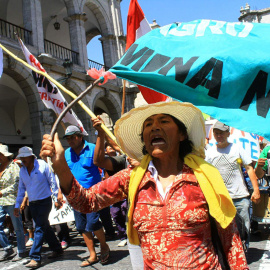 Protestas contra el proyecto minero Tía María, del Grupo México. / ALBERTO ÑIQUÉN