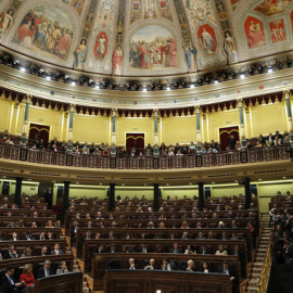 Vista general del hemiciclo durante la segunda votación de la investidura, en el Congreso de los Diputados./EFE