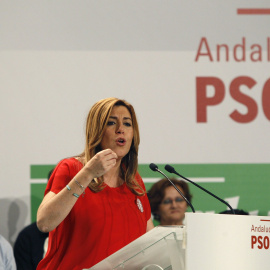 La líder socialista andaluza Susana Díaz, en un mitin en Almería este fin de semana.EFE/Carlos Barba