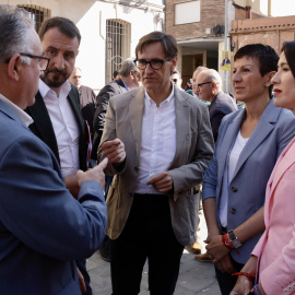 El primer secretari del PSC, Salvador Illa, amb alcaldes i candidats socialistes al Baix Besòs.