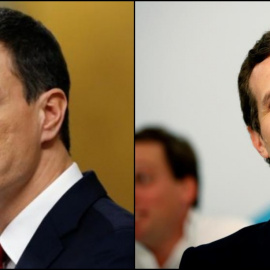 El jefe del ejecutivo, Pedro Sánchez y el presidente del PP, Pablo Casado.