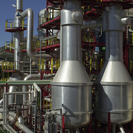 Una fábrica química.