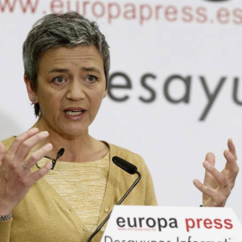 La Comisaria de Competencia de la UE, Margrethe Vestager, de visita en Madrid. / FERNADO ALVARADO (EFE)
