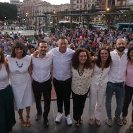 La candidata de 'Por Andalucía' a la Presidencia de la Junta, Inma Nieto, junto a la ministra de Igualdad, Irene Montero, y el titular de Consumo, Alberto Garzón cierran la campaña electoral para los comicios autonómicos del próximo día 19 